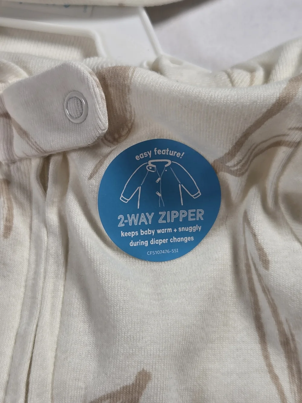 Carters 6 Months Cotton Beige Baby One-Piece with Hat & Footie